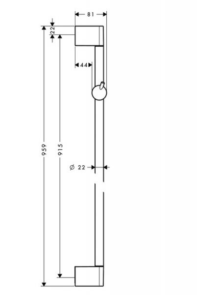 Hansgrohe Unica'Crometta Brausestange ohne Brauseschlauch 0,90m, chrom