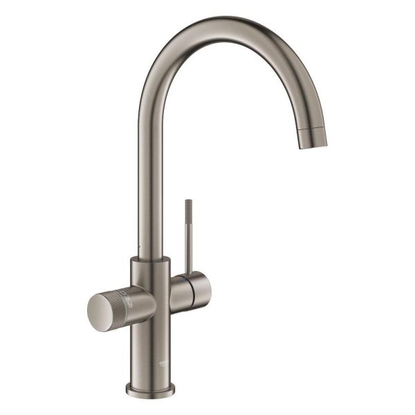 Grohe Blue 2.0 5-in-1-Armatur, C-Auslauf, hard graphite gebürstet 104416AL01