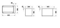 Vorschau: Duravit Dura Square Metallkonsole Wandhängend, zu Waschtisch 235660, chrom