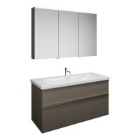 Vorschau: Burgbad Eqio Badmöbel-Set 123cm, Spiegelschrank, Keramik-Waschtisch und WT-Unterschrank