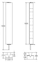 Vorschau: lineabeta PIKÀ drehbarer Schrank mit Spiegel und Glasablage, 25x183cm, edelstahl poliert