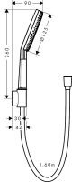 Vorschau: hansgrohe Raindance Alive Select S Brauseset mit Textilbrauseschlauch 160cm, brushed black chrome