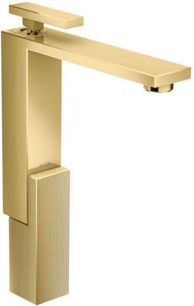Axor Edge Einhebel-Waschtischmischer 280 mit Push-Open, Diamantschliff, polished gold optic 46031990