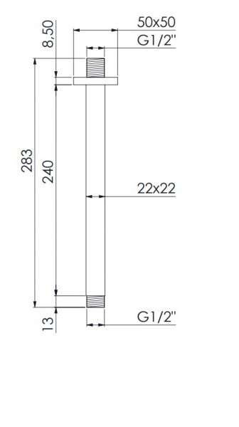 Steinberg Brausearm Deckenmontage 24cm