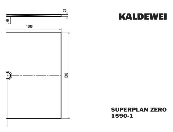 Kaldewei Superplan Zero bodenebene Rechteck-Duschwanne 100x150cm Mod.1590-1