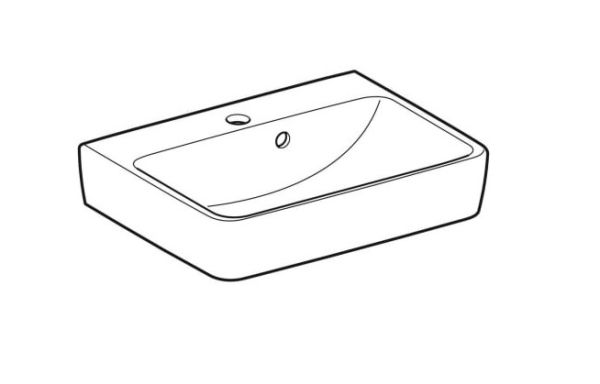 Geberit Renova Plan Aufsatz-Handwaschbecken mit 1 Hahnloch, mit asymmertrischem Überlauf, 50x38cm_3