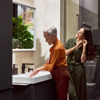 Vorschau: Hansgrohe Tecturis E Waschtischarmatur 110 Fine CoolStart wassersparend+, Push-Open, schwarz matt