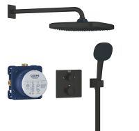 Grohe Precision Unterputz-Duschsystem mit Thermostat, Vitalio Comfort Kopfbrause, schwarz matt 348822430