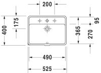 Vorschau: Duravit Starck 3 Unterbauwaschtisch rechteckig 52,5x40cm, mit 1 Hahnloch und Überlauf, WonderGliss, weiß 03024900001