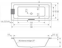 Vorschau: Repabad Abano Rechteck-Badewanne 180x80cm, weiß