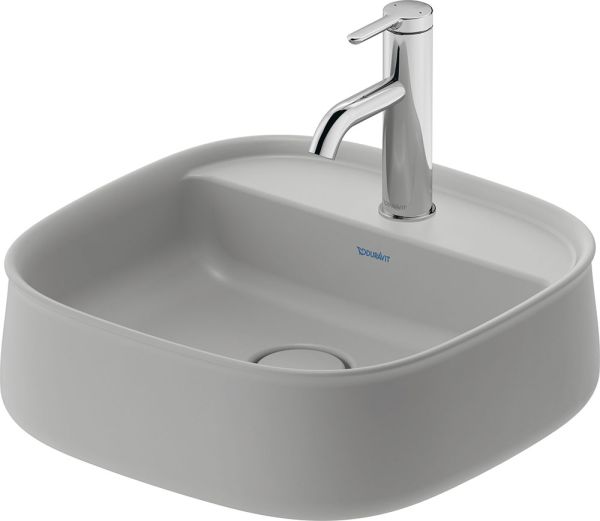 Duravit Zencha Aufsatzbecken 42x42cm WonderGliss grau matt 23744267711