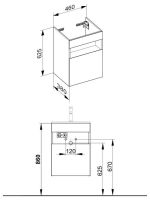 Vorschau: Keuco Stageline Waschtischunterbau für Keramik-Gästewaschtisch mit 1 Tür mit Elektrik, 46x62,5x38cm
