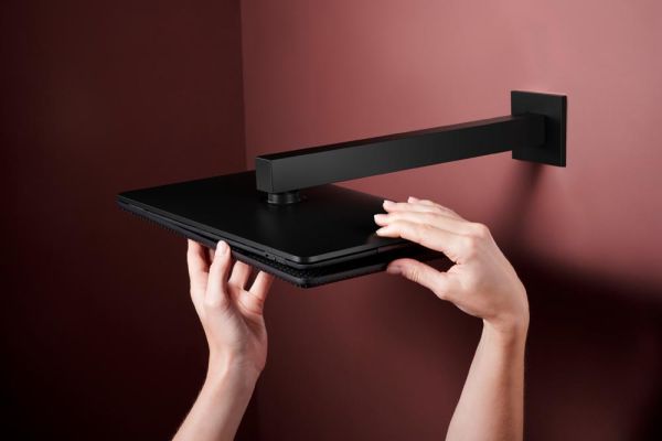 hansgrohe Raindance Alive Q Duschkopf 210/340 2 Strahlarten mit Brausearm, schwarz matt