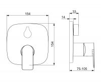 Vorschau: Hansa Hansastela Fertigmontageset Einhand-Wannen- und Brausearmatur, soft edge, chrom