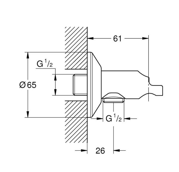 Grohe Sena Trigger Spray Absperrventil mit Wandbrausehalter, chrom