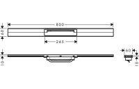 Vorschau: Hansgrohe RainDrain Flex Fertigset Duschrinne 80cm, kürzbar, edelstahl gebürstet