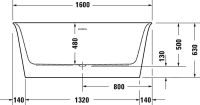 Vorschau: Duravit White Tulip freistehende Badewanne oval 160x80cm, weiß