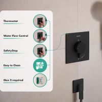 Vorschau: hansgrohe Ecostat Comfort E Thermostat 2 Funktionen mit Sicherungskombination, schwarz matt