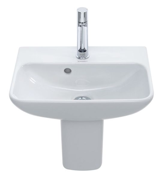 Duravit ME by Starck Handwaschbecken 45x32cm, mit Hahnloch und Überlauf, WonderGliss, weiß 07194500001