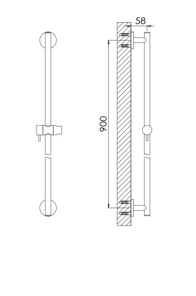 Steinberg Brausestange 90cm mit Gleiter, chrom 1001623