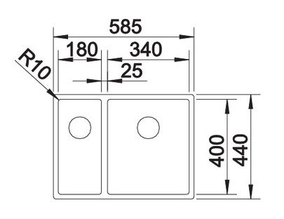 Blanco Claron 340/180-U Doppel-Edelstahlspüle, edelstahl seidenglanz