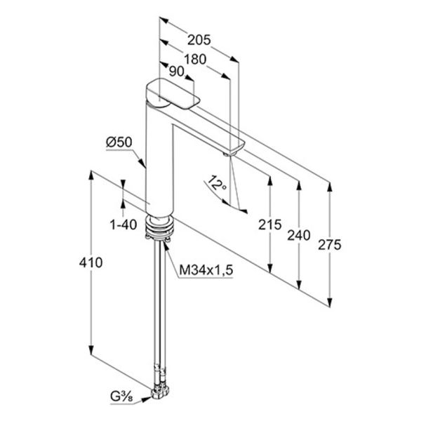 Kludi Pure&Style Waschtisch-Einhandmischer für Aufsatzbecken, chrom