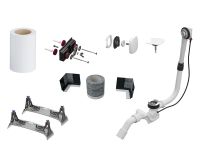 Kaldewei Installations-Set BIS 5013 für Badewannen mit flachem Rand, Ab- und Überlaufgarnitur, weiß 687676630001