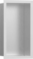 Vorschau: Hansgrohe XtraStoris Individual Wandnische mit Designrahmen 300/150/100, edelstahl gebürstet/weiß matt