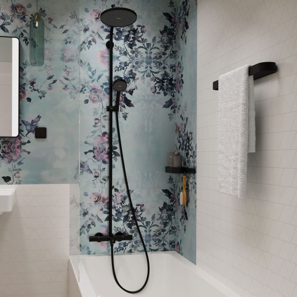hansgrohe Activera S Duschsystem 240 EcoSmart mit Wannenthermostat, schwarz matt