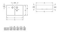 Vorschau: Villeroy&Boch O.Novo Doppelspülbecken mit Überlauf 89,5x22x55cm, weiß_