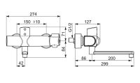 Vorschau: Hansa Hansaclinica Waschtisch-Elektronik-Thermostat-Batterie, Batteriebetrieb, 286mm, chrom