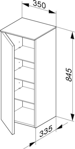 Keuco Royal Reflex Mittelschrank mit 1 Tür, 35x83,5x33,5cm 34020210001