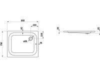 Vorschau: Laufen Platina Duschwanne 90x75cm flach, Einbauhöhe 6,5cm