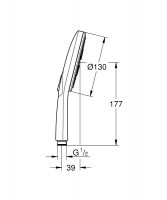 Vorschau: Grohe Rainshower 130 SmartActive Handbrause 3 Strahlarten