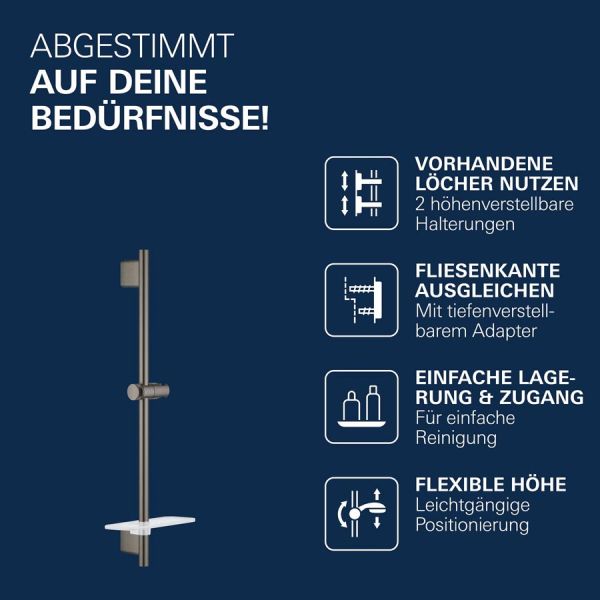 Grohe Rainshower SmartActive Brausestange 60cm, hard graphite gebürstet
