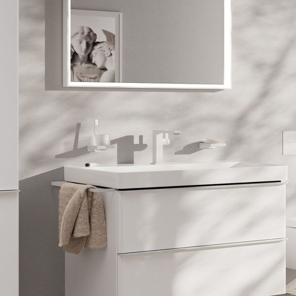 Hansgrohe Tecturis E Waschtischmischer 150 Fine CoolStart EcoSmart+ ohne Ablaufgarnitur, weiß matt