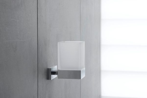 Duravit Karree Zahnputzbecher wandhängend, chrom