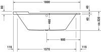 Vorschau: Duravit Starck Einbau-Badewanne oval 180x80cm, weiß