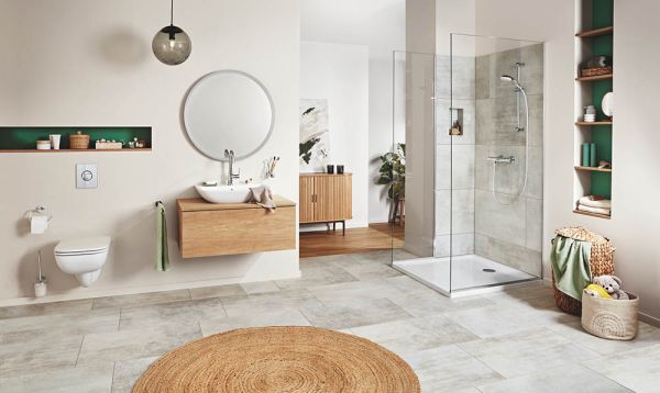 Grohe Eurosmart Waschtischbatterie L-Size mit Push-Open Ablaufgarnitur, schwenkbar, chrom