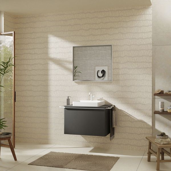 Hansgrohe Xelu Q Aufsatz-Handwaschbecken 50x48cm mit Hahnloch, ohne Überlauf, geschliffen, weiß