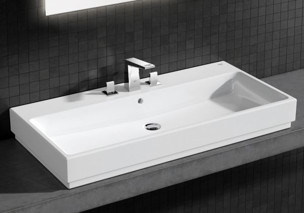 Grohe Cube Keramik Aufsatzwaschtisch 100x49cm, weiß PureGuard