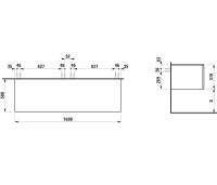 Vorschau: Laufen IL BAGNO ALESSI One Schubladenelement 1600 ohne Ausschnitt, Top Calce Avorio