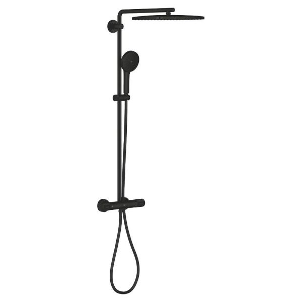 Grohe Vitalio Joy+ CoolTouch System 350x230 Duschsystem mit Thermostat, Aufputz, schwarz matt