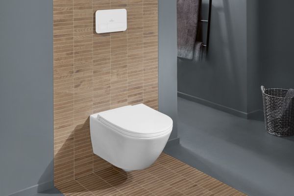 Villeroy&Boch Avento Wand-Tiefspül-WC, spülrandlos TwistFlush, inkl. WC-Sitz Sandwich, Combi-Pack, 4670T901