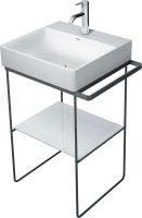 Vorschau: Duravit Dura Square Metallkonsole bodenstehend/Wandmontage, zu Waschtisch 235350, schwarz matt