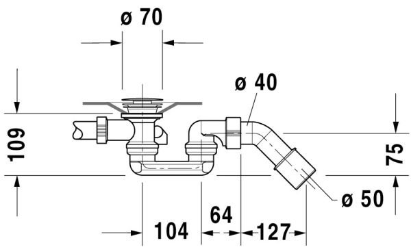 Duravit No.1 Ab- und Überlaufgarnitur rund mit Griffmulden #790225, chrom