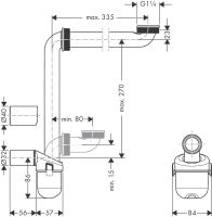 Vorschau: Hansgrohe Raumsparsiphon für Waschtische 50mm