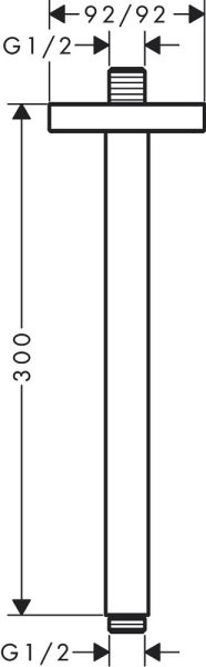 Axor ShowerSolutions Deckenanschluss 30cm eckig, stainless steel optic