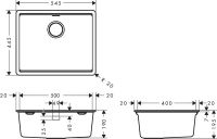 Vorschau: Hansgrohe S53 S530-F500 Einbauspüle 500