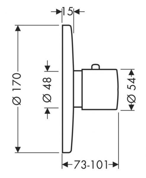 Axor Uno Thermostat 43 l/min Unterputz